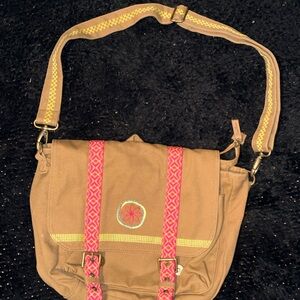 American Girl Stylish Tan and Pink Crossbody Bag kid sized not for doll